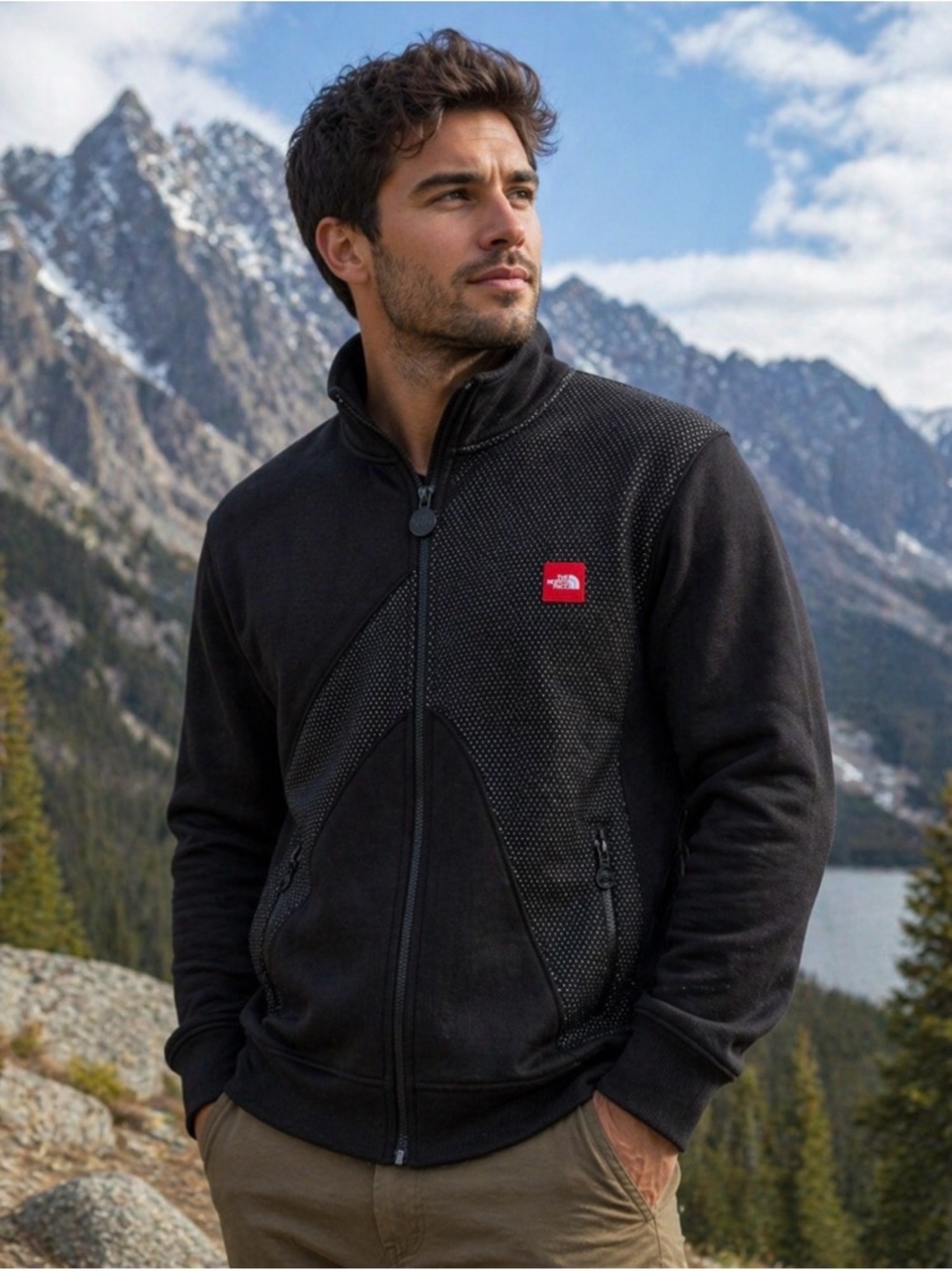 The North Face men’s black zipper jacket